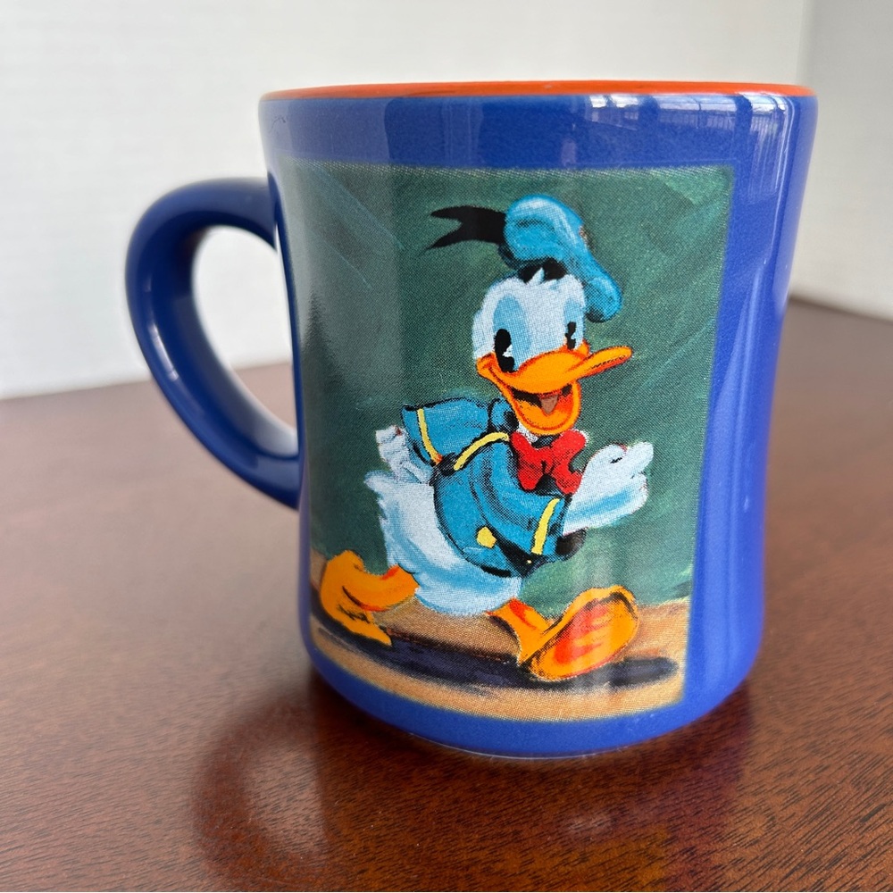 Disney Store DONALD DUCK Coffee Mug Blue Yellow